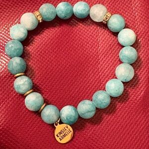Kinsley Armelle Turquoise Beaded Bracelet with Gold Accents